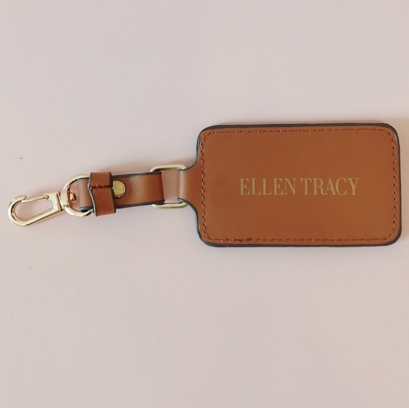 Ellen Tracy Luggage Tag Keychain with Gold Clasp. Brand New - Picture 1 of 3